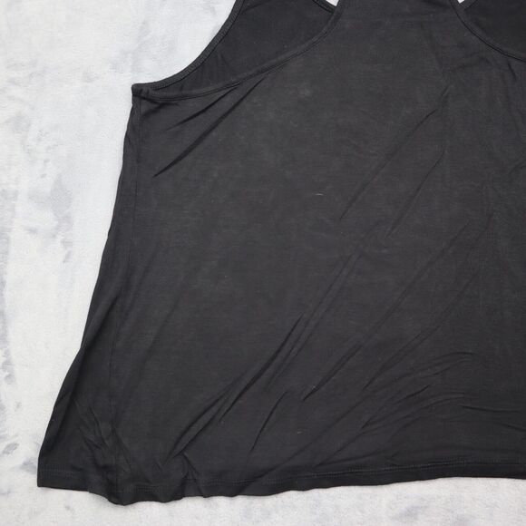 Mon Amour Shirt Womens Black Sleeveless Scoop Neck Racerback Graphic Tank Top - Picture 10 of 13
